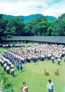 United Mission to Nepal. Assembly at the Gandaki Boarding School (GBS) in Pokhara