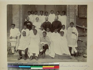 Teachers and students, Ambatovinaky School's first class in French, Antananarivo, Madagascar, 1894-1896