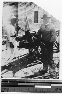 Fr. Cleary and his Sexton, Gishu, Korea, 1924