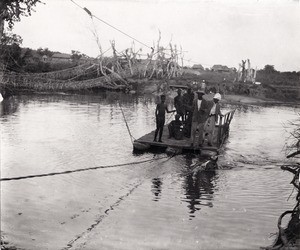 Crossing the river, in Cameroon