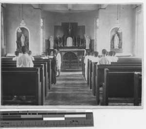 Children in seminary chapel at Jiangmen, China