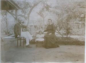 Jules Gaignaire with his family, in Madagascar