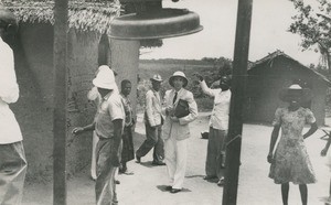 Missionary in a village, in Cameroon