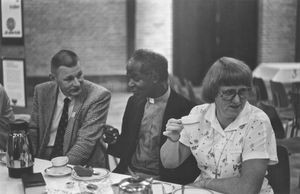 General assembly at Nørre Nissum high school on 14-15 August 1981. On the photo: Knud Sørensen