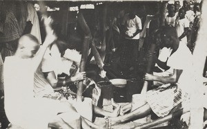 Preparing fu fu (native food), Nigeria, 1933