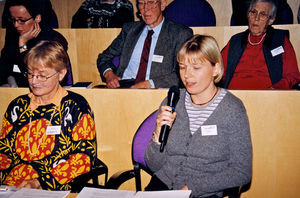 Landsmødet 1999 på Nyborg Strand. Fra venstre Anne Marie Boile Nielsen, Tine Sørensen