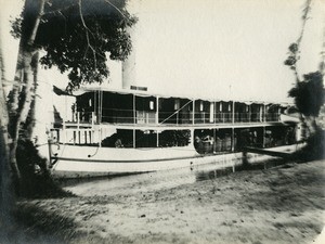 Boat on the Ogooue river, in Gabon