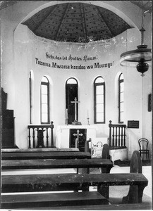 Inside of the chapel in Tanga, Tanzania, ca.1901-1910