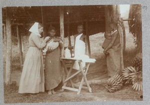 Elisabeth Seesemann treating the sick, Nkoaranga, Tanzania, ca.1905-1914