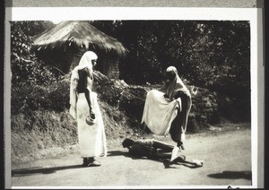 A young brahmin, sick and in a poor condition, is overcome by the strain