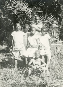 Pupils of a mission school, in Gabon