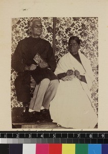 Indigenous minister and his wife, Vishakhatapnam, India, ca.1885-1889