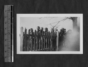 Famine refugees at a railway station, Tingzhou, China, 1921