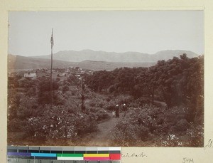 View from the balcony at Ambatofinandrahana, Madagascar, 1901