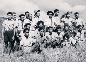 Group of scout chiefs with a missionary