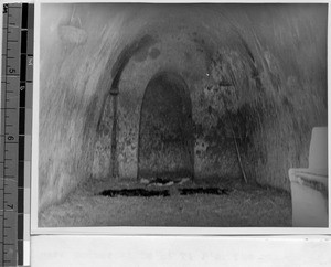 Interior of cave mosque at Ts'ui Ti P'o, Gansu, China, 1936