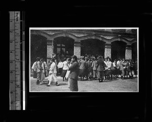 Procession for the groundbreaking of the new St. Mary's School, Shanghai, China, 1922