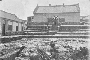 Takushan. Ellen Nielsen's main building, seen from the courtyard (north). The two windows are t