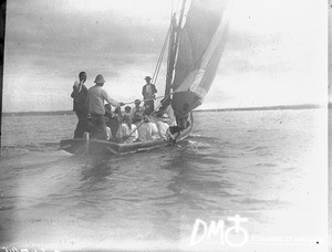 Boat sailing to Catembe, Maputo, Mozambique, ca. 1896-1911