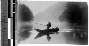 Man fishing, Japan, ca. 1920-1940