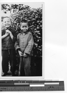 Two young boys at Luoding, China, 1937