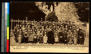 Grotto with Catholic saint, Tokyo, Japan, ca.1920-1940