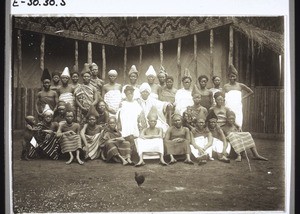 King Ndjoya's uncle with his christian wives