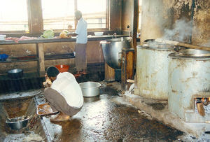 ELCT, Karagwe Diocese, Tanzania. From the 'Central Kitchen' at Nyakahanga Hospital. Photo 1997