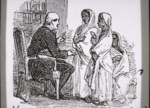 Missionar u. 3 Hindufrauen