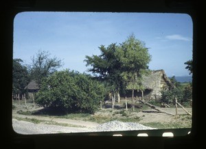 house and outbuildings