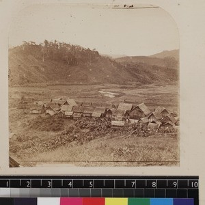 View of forest village, Madagascar, ca. 1865-1885