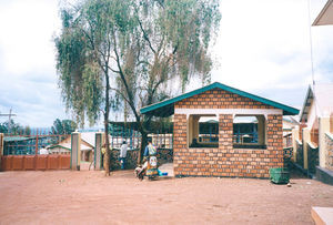 ELCT, Karagwe Diocese, Tanzania. Nyakahanga Hospital, November 2001. Entrance for visitors to t