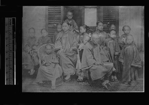 Students and matron of Methodist girls' school, Beijing, China, 1876