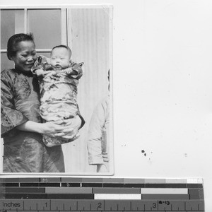 A wrapped baby at Fushun, China, 1934