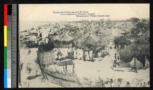 People gathering in a large village, Rufisque, Senegal, ca.1920-1940