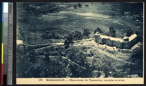 Aerial view of an observatory, Antananarivo, Madagascar, ca.1920-1940