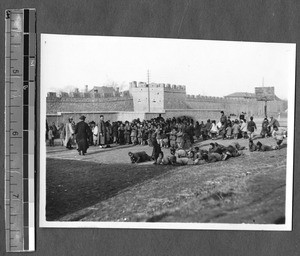 Refugee children playing games, Jinan, Shandong, China, ca.1928