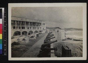 View of fortifications, Cape Coast, Ghana, 1926