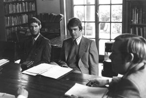 FBG Bookshop Meeting in Cairo, 1976. From left to right: Hugh Cade, Leif Munksgaard and Hugh T