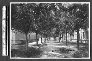 Path between men's dorms, Jinan, Shandong, China, ca.1940