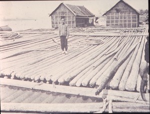 Close-up of a typical raft, China, ca.1900-1919