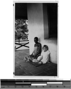 Irene Gaarde and her nanny, Sikonge, Unyamwezi, Tanzania, ca.1929-1930