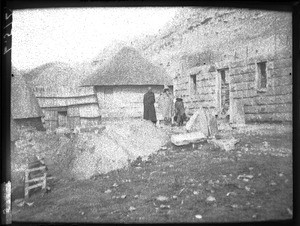 Chief Lerotodi's house under construction, Morija, Lesotho, ca. 1901-1907