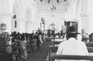 Siloam Church, Tirukoilur, Tamil Nadu, 1982. Church Service