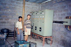 United Mission to Nepal, Khimti, during construction of a hydro power plant,1993-2001. Engineer