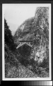 Train crossing ravine, Yunnan, China, 1938