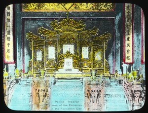 Chinese imperial throne, Beijing, China, ca.1917-1923