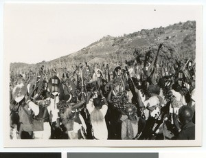 Crowd of people welcoming the king, Ehlanzeni, South Africa