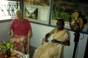 Missionary Janne Garder, head of Girls' Boarding School, Siloam with headmistress of the school