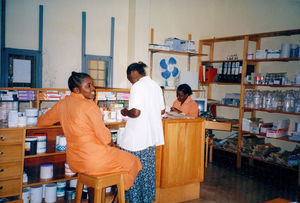 ELCT, Karagwe Diocese, Tanzania. Nyakahanga Hospital, November 2001. An inside view of the phar